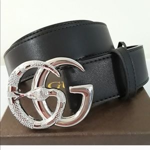 GUCCI BELT, DOUBLE G, LEATHER BELT